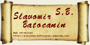 Slavomir Batoćanin vizit kartica